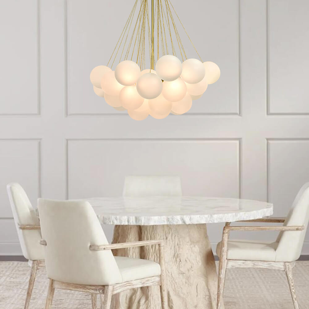 Luna - Three-Light Cluster Glass Bubble Chandelier