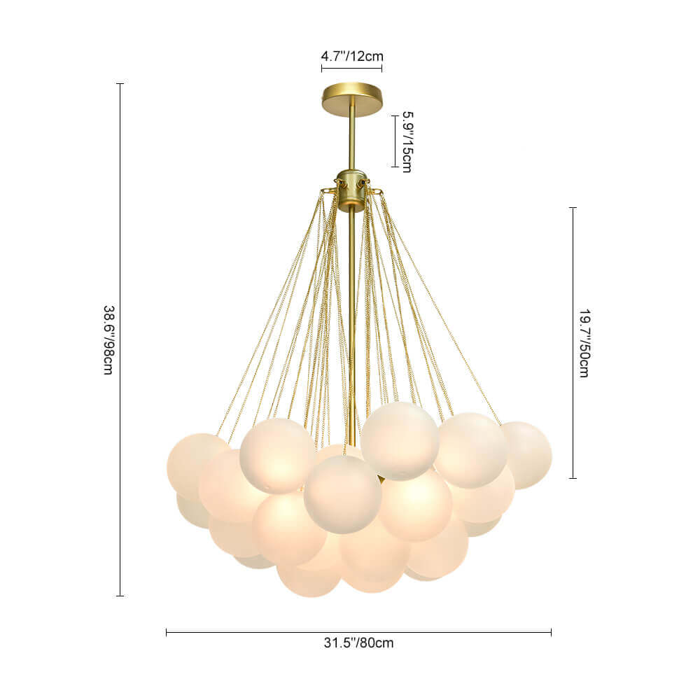 Luna - Three-Light Cluster Glass Bubble Chandelier