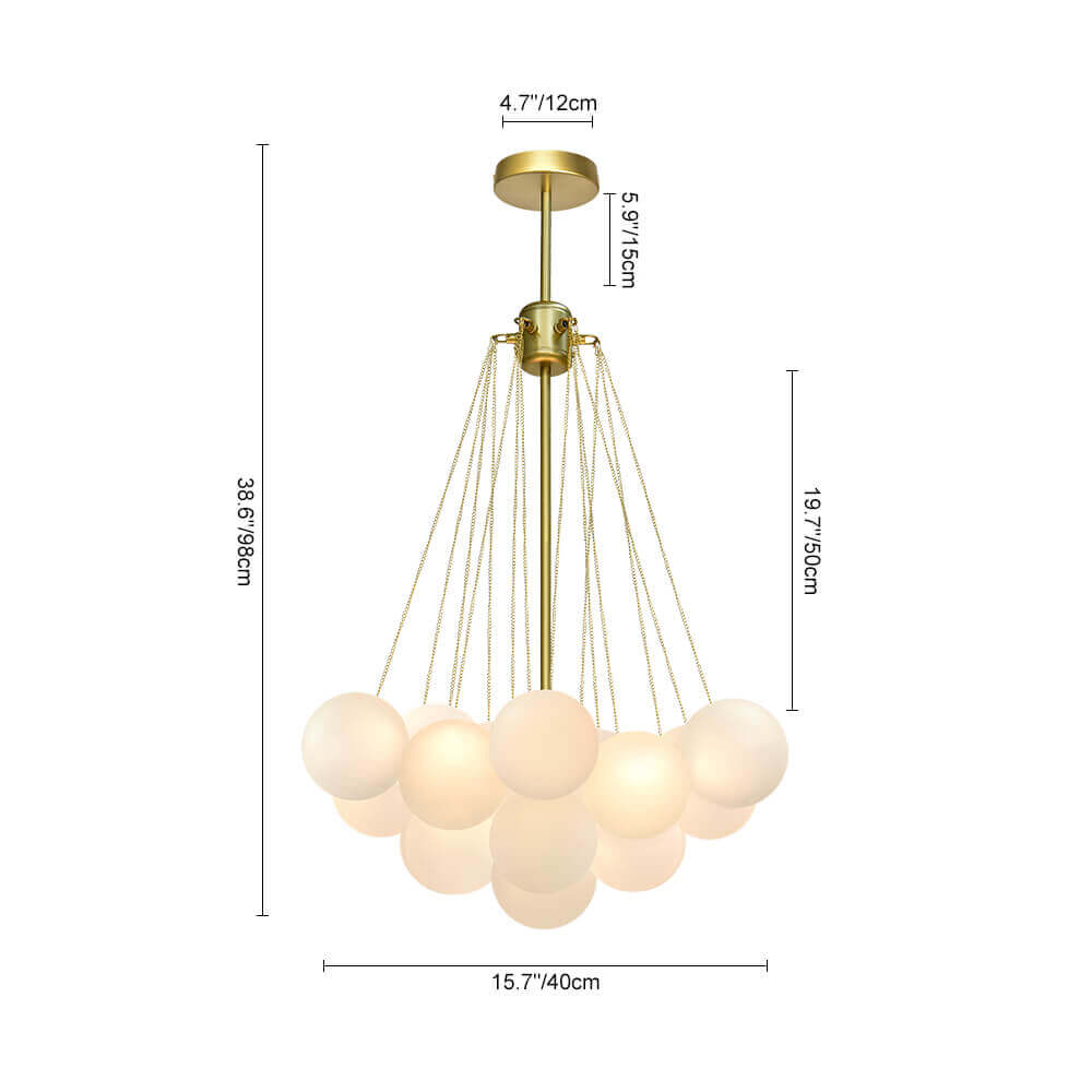 Luna - Three-Light Cluster Glass Bubble Chandelier