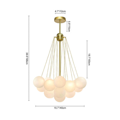 Luna - Three-Light Cluster Glass Bubble Chandelier