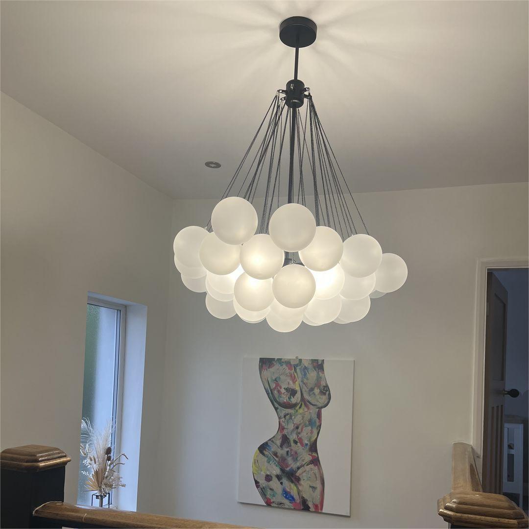 Luna - Three-Light Cluster Glass Bubble Chandelier