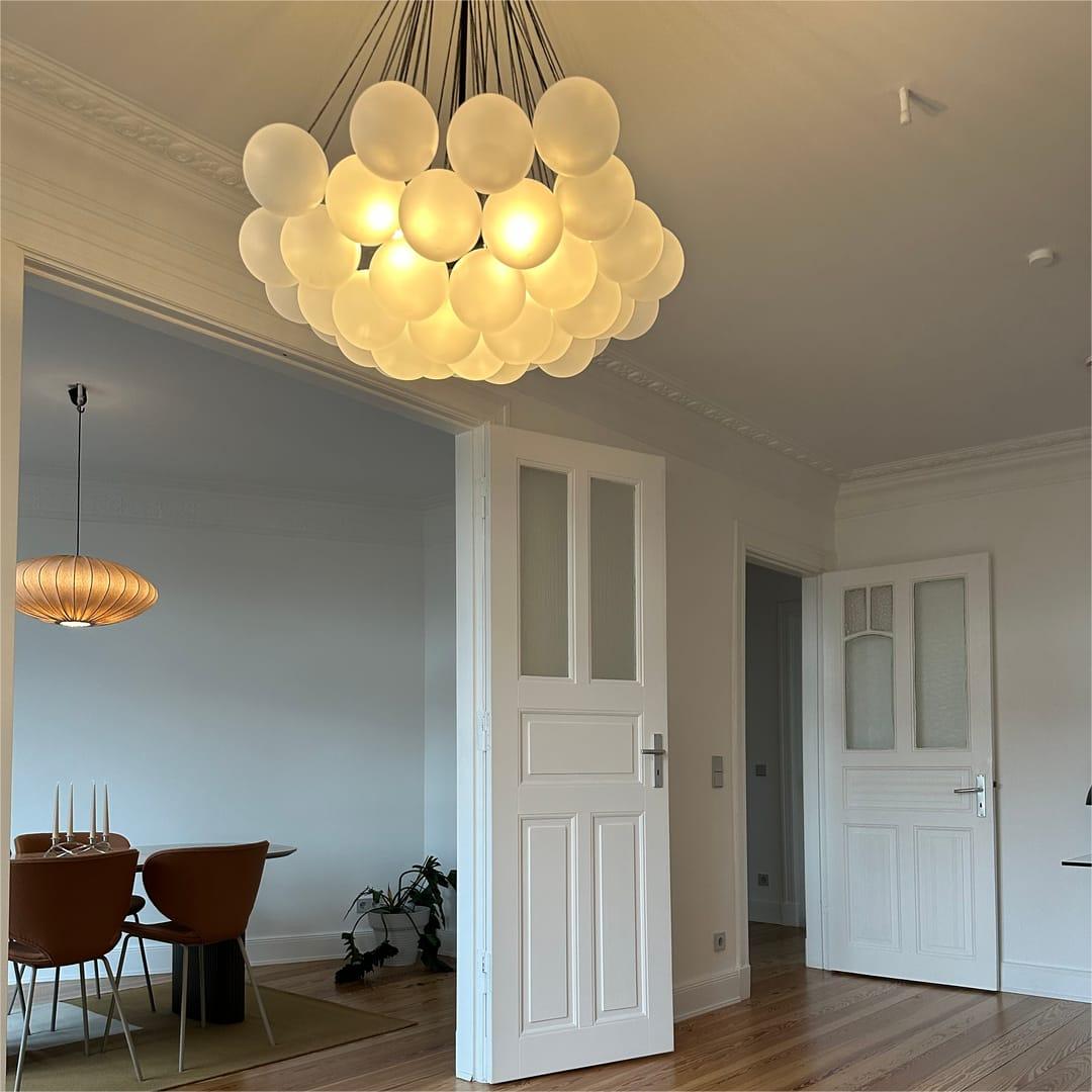 Luna - Three-Light Cluster Glass Bubble Chandelier