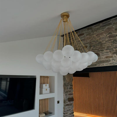 Luna - Three-Light Cluster Glass Bubble Chandelier