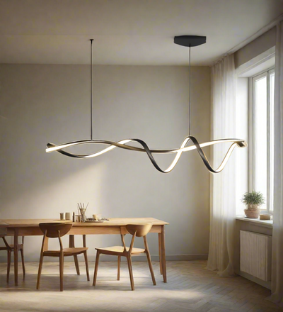 LUXORA - Creative Black Modern LED Chandelier | Minimalist Elegance