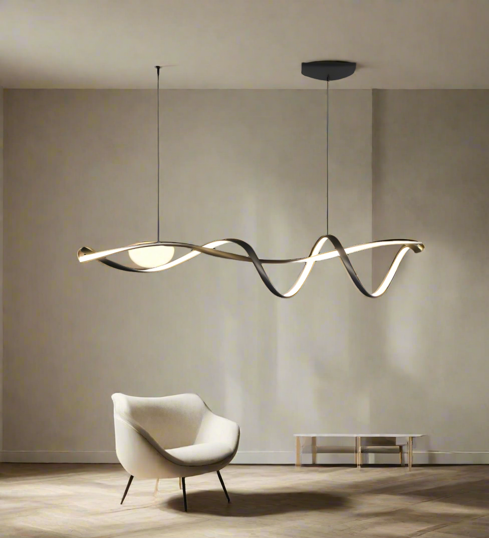 LUXORA - Creative Black Modern LED Chandelier | Minimalist Elegance