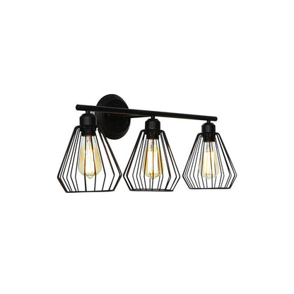 NEVARO - Industrial Black Vanity Wall Lamp with 3 Lights