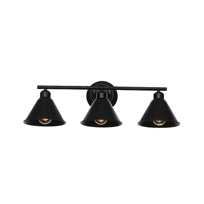 NEVARO - Industrial Black Vanity Wall Lamp with 3 Lights