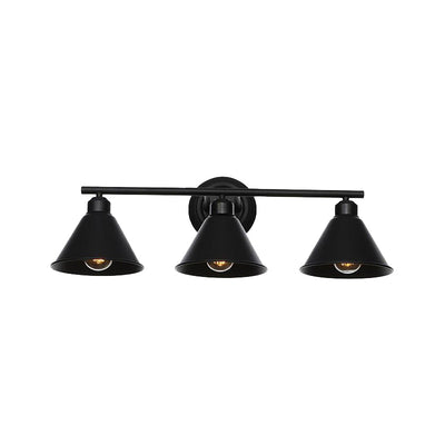 NEVARO - Industrial Black Vanity Wall Lamp with 3 Lights