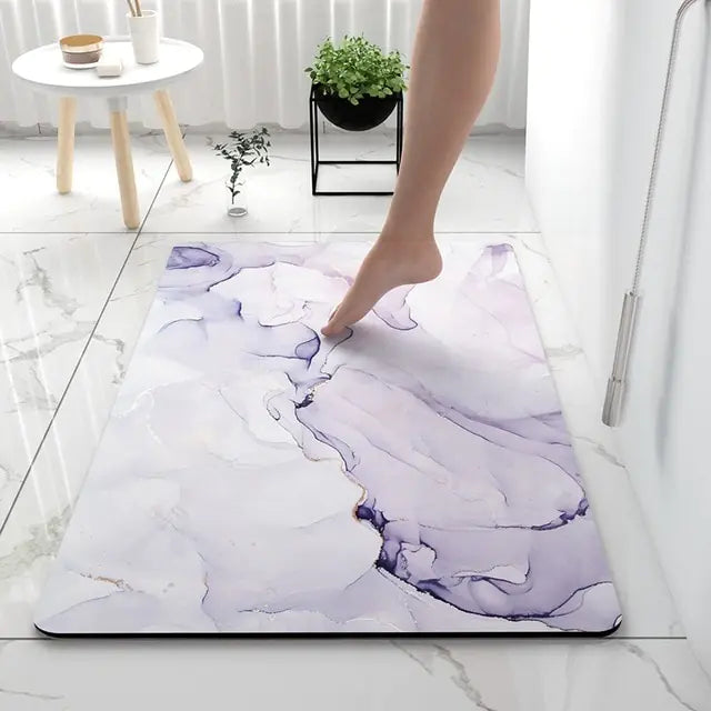 MARBLUXE - Soft Non-Slip Bath Mat with Marble Look